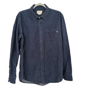 Obey Propaganda Men's Flannel Shirt M Blue Denim Button Front Long Sleeve